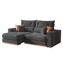 Ver imagem 1 de Sofa Retratil e Reclinavel Montreal 250cm Kc Rei de Casa Veludo Cinza