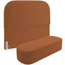 Ver imagem 1 de Cabeceira Cama Box King 195cm Lanna com Puff Recamier Doha W01 Bouclê Terracota - Lyam Decor