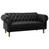Sofá Chesterfield 160cm para Barbearia e Recepção Capitonê Corino Preto - Sofa Store:corino Preto - 1