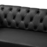 Sofá Chesterfield 160cm para Barbearia e Recepção Capitonê Corino Preto - Sofa Store:corino Preto - 6