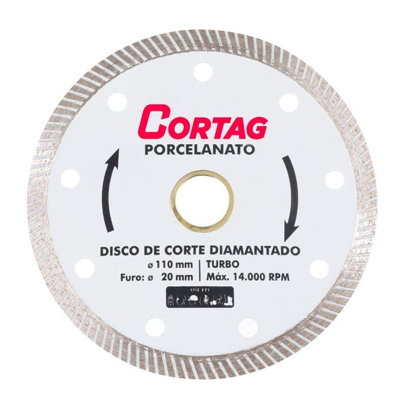 Disco diamantado para porcelanato 110 mm Cortag