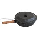 Ver imagem 4 de Fritadeira Panela Esmaltada Com Tampa E Cesto 2,7 litros Frituras