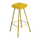 Ver imagem 2 de Kit 02 Banqueta Alta Lira Eiffel Industrial Cozinha Bar Balcão Bistrô Ferro Dourado Suede Amarelo