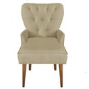Ver imagem 2 de Cadeira de Jantar Madri Courissimo Nozes com Suede Bege Rosado - Dominic Decor