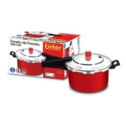 Panela De Pressão Eirilar New Line Fechamento Externo Antiaderente 5 Litros Red - 2
