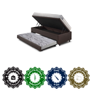 Ver imagem 6 de Bicama Box Baú Solteiro Courino Linho Marrom 88x188 com Colchão Hanover Molas Ensacadas Inducol