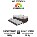 Ver imagem 7 de Bicama Box Baú Solteiro Courino Linho Marrom 88x188 com Colchão Hanover Molas Ensacadas Inducol