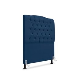 Cabeceira de Cama Box Solteiro 90 Cm Dunas - Veludo Azul Marinho. - 1