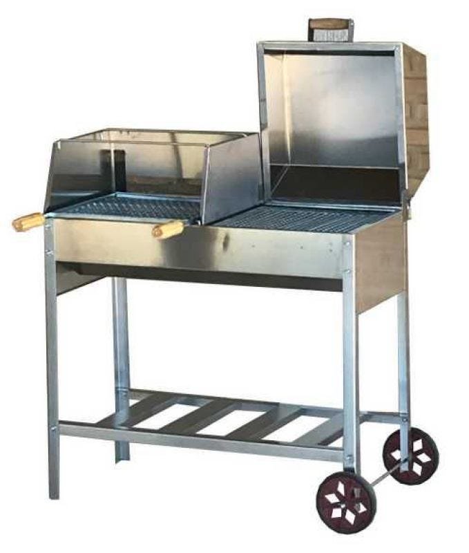 Churrasqueira Carvão Mista Meio Bafo E Grill Inox - 1