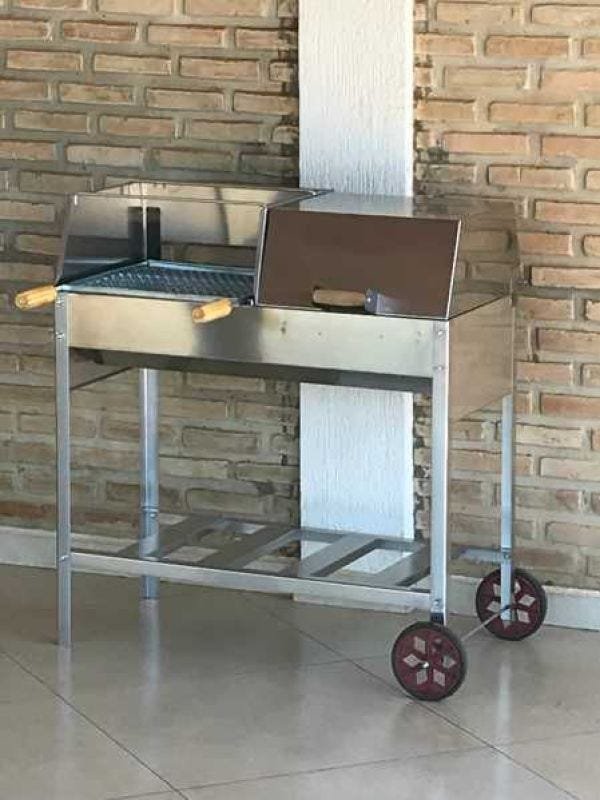 Churrasqueira Carvão Mista Meio Bafo E Grill Inox - 3