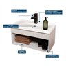 Gabinete Armario para Banheiro 100% MDF com Cuba - Livorno Lineo 60cm - 7