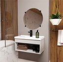 Ver imagem 2 de Gabinete Armario para Banheiro 100% MDF com Cuba - Livorno Lineo 60cm