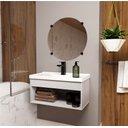 Ver imagem 2 de Gabinete Armario para Banheiro 100% MDF com Cuba - Livorno Lineo 60cm