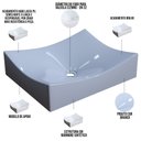 Ver imagem 4 de Cuba de Apoio Retangular Para Banheiro Lavabo C01 ML44W Branco - Lyam Decor