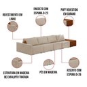 Ver imagem 4 de Sofá Ilha 4 Lugares Living 432cm Modulado Lary Linho K01 Cor Cinza