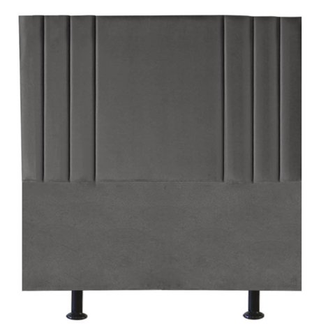 Cabeceira Cama Box Solteiro Estofada Grécia 90cm Linho:cinza Escuro