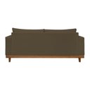 Ver imagem 5 de Kit 2 Poltronas Living + Sofá 3 Lugares Base Madeira Suede Marrom