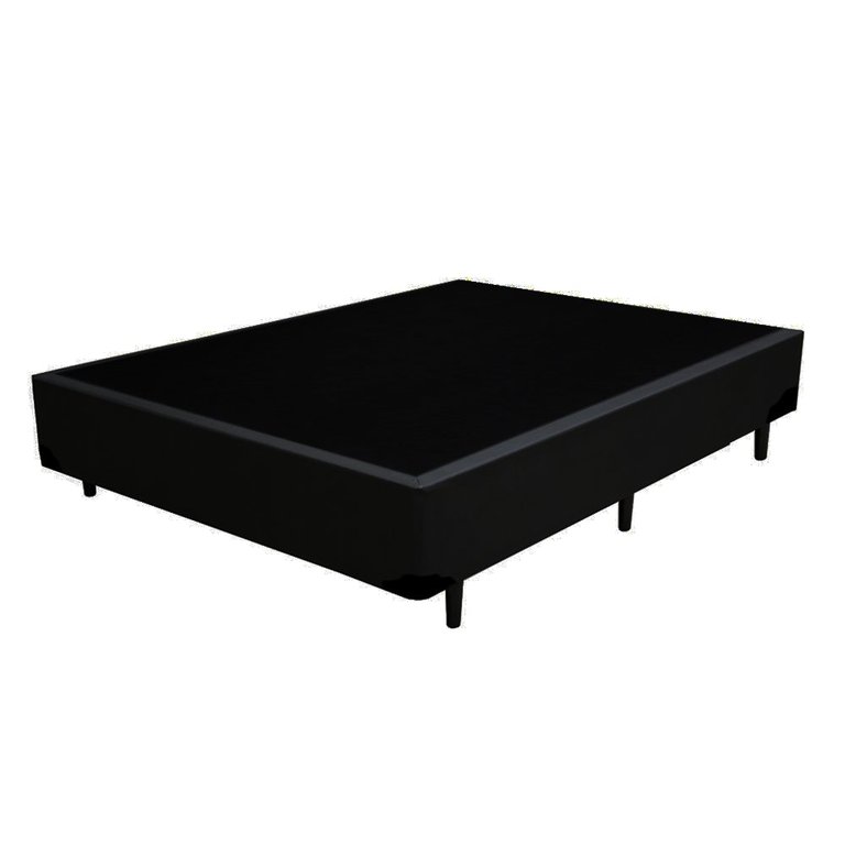 Base Box Casal Santo Box Sintético Preto 40x138x188 Base Box Casal Santo Box Sintético Preto 40x138x188