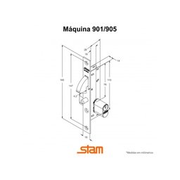 Fechadura Porta de Correr Stam Externa 901 Inox Escovado - 3