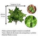 Ver imagem 2 de Kit 18 Hera Artificial Verde Premium Mini Buquê Realista para Ambientes, Vasos e Arranjos