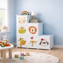 Ver imagem 3 de GUARDA ROUPA INFANTIL ARMARIO MODULAR 6 PORTAS MULTIUSO ORGANIZADOR BEBE BRINQUEDOS SAPATOS ESTANTE