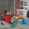 Jogo De Lençol Infantil Personagens 2 Peças Algodão 150 Fios Lepper - Mulher Maravilha - 1