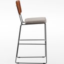 Ver imagem 5 de Banqueta Alta Cozinha Sala Jantar Fixa Allana L02 Couríssimo Camel Linho Bege - Lyam Decor