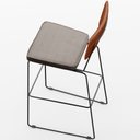 Ver imagem 6 de Banqueta Alta Cozinha Sala Jantar Fixa Allana L02 Couríssimo Camel Linho Bege - Lyam Decor
