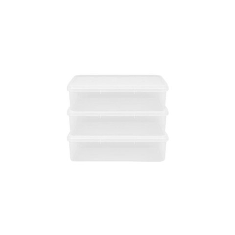 Kit 3 Caixas Herméticas Plásticas Empilháveis 11l Transparente