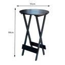 Ver imagem 3 de Jogo de Mesa Bistrô Dobrável em Madeira Padrão com C/2 Banquetas Altas - Preto