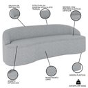 Ver imagem 3 de Sofá 5 Lugares para Sala de Estar Living 300cm Theo D06 Linho Cinza Claro - Mpozenato