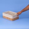 Cesto Multiuso Retangular de Bambu com Forro 29cm - Oikos - 2