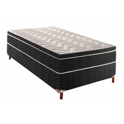 Cama Box Conjugado Solteiro: Colchão Molas Extrapedic Sublime Life Pillow Black (88x188x48)