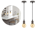 Ver imagem 1 de Kit 2 Luminárias Pendente Retro Vintage de Metal com Lâmpada Formato Globo com Filamento Led G95 Cor