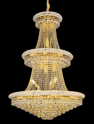 Lustre Império de Cristal K9 de 3 Camadas