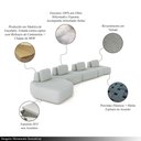 Ver imagem 3 de Sofá Ilha Sala de Estar Dakota 4 Módulos 626cm Encostos Almofadas Soltas Veludo Cinza Claro G33 - Gr