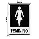 Ver imagem 2 de Combo 6 Placas De Sinalização Banheiro Feminino 15x20 Acesso - A-465 F9e