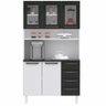 KIT Cozinha em Aço Colormaq Titanium 05 portas 04 gavetas com vidro – Branco/Grafite - 1