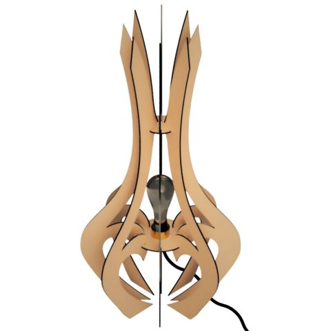 Luminária de Chão MDF HOLAMBRA:Marrom/60x30cm