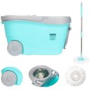 Ver imagem 1 de Balde Spin Mop 360 Cesto Inox Rodinha Alça Dispenser