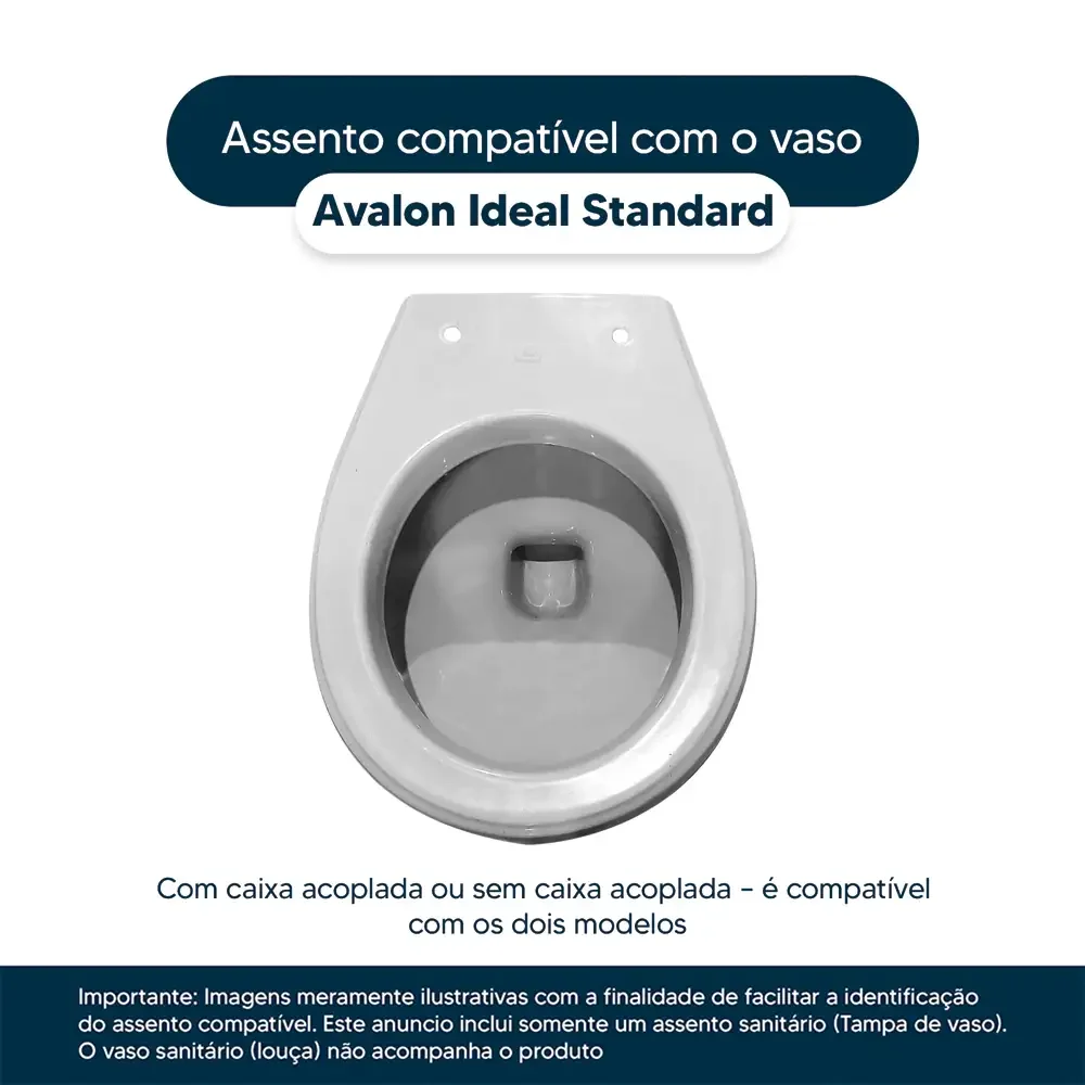 Assento Sanitário em MDF Avalon Branco para bacia Ideal Standard - 4