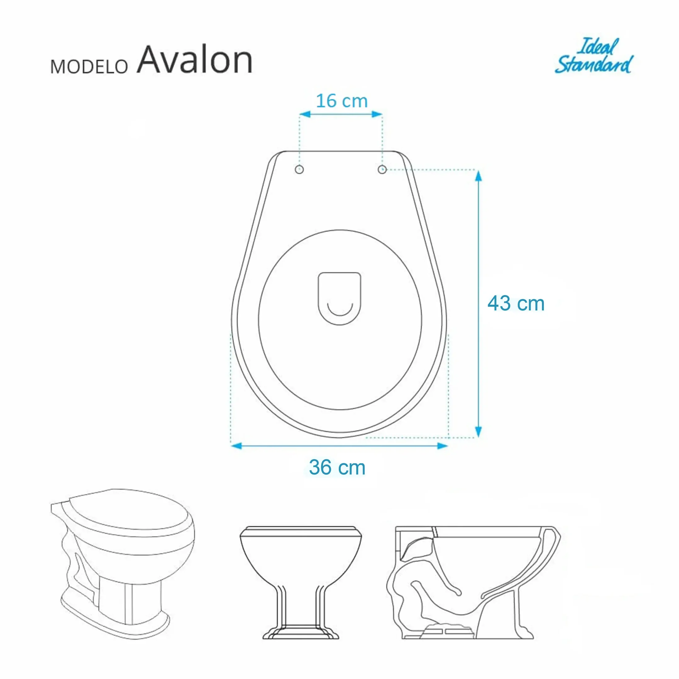 Assento Sanitário em MDF Avalon Branco para bacia Ideal Standard - 5