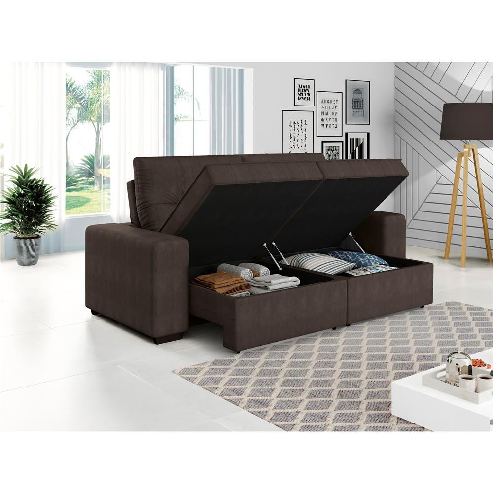 Sofá 4 Lugares Dublin Retrátil 230 cm Linoforte MadeiraMadeira