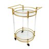 Carrinho Auxiliar Redondo de Acrílico e Dourado 71 cm - 1