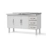 GABINETE DE COZINHA 100% AÇO PARA PIA 1.50 MT 3 PORTAS 3 GAVETAS -BRANCO -MARROART - 1