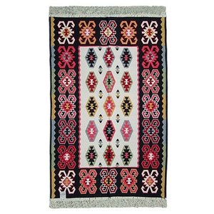 Tapete para Decoração Sala Hall de Entrada e Escritório Turco Kilim Dupla Face - 80x150cm