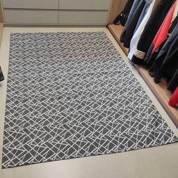 Tapete para Sala 135x200cm Geométrico Cinza Antiderrapante Jacquard Moderno Quarto - 6 Tapete para Sala 135x200cm Geométrico Cinza Antiderrapante Jacquard Moderno Quarto - 6