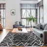Tapete para Sala 135x200cm Geométrico Cinza Antiderrapante Jacquard Moderno Quarto - 4