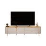 Rack Bancada P/ Tv até 75 Pol Celine 100% Mdf C/ Pés 241x57cm Off White/off White - Dj Móveis - 4