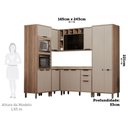 Ver imagem 2 de Cozinha Modulada Completa 6 Peças com Espaço para Forno e Micro-ondas com Tampo Aspen Luciane Móveis